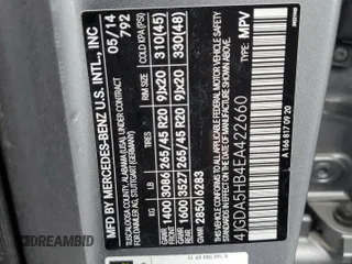 2014 Mercedes-Benz M 350 z VIN 4JGDA5HB4EA422660, wystawiony jako Copart lot #60016525 z przebiegiem 142 392 mil mil oraz Szkoda całkowita • Salvage title. Historia ofert i sprzedaży dostępna na DreamBid. Obrazek 14.