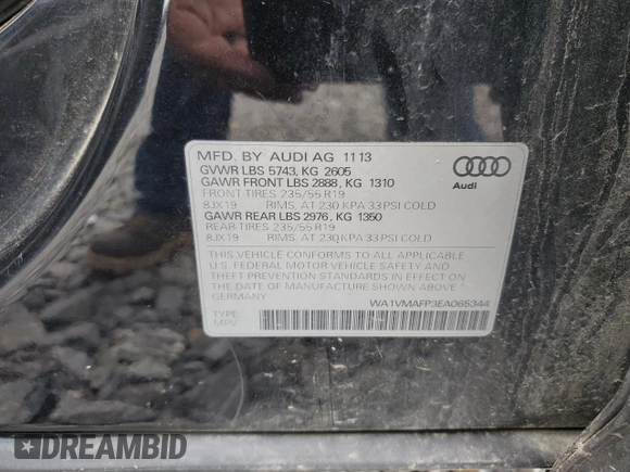 2014 Audi Q5 Prestige with VIN WA1VMAFP3EA065344, listed as a Copart auction lot 64738984 with 138,056 mi miles and Salvage title. Bid and sale history available at DreamBid. Image 14.