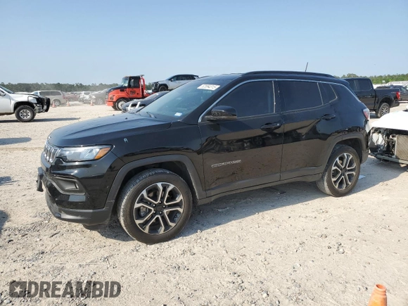 2022 Jeep Compass Limited with VIN 3C4NJDCBXNT196532, listed as a Copart auction lot 52894315 with 70,045 mi miles and Clean title. Bid and sale history available at DreamBid. Image 1.