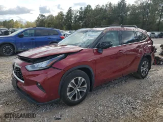 2020 Toyota Highlander XLE with VIN 5TDHZRBH2LS014340, listed as a Copart auction lot 50123595 with 87,305 mi miles and Non Repairable. Bid and sale history available at carsss.com. Image 1.