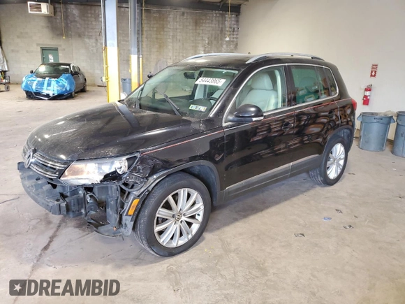 2012 Volkswagen Tiguan S with VIN WVGBV7AX3CW548120, listed as a Copart auction lot 54443865 with 144,832 mi miles and Salvage Title. Bid and sale history available at DreamBid. Image 1.