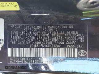 2012 Toyota Camry L with VIN 4T1BF1FK4CU163782, listed as a IAAI auction lot 41248108 with 155,328 mi miles and . Bid and sale history available at DreamBid. Image 9.