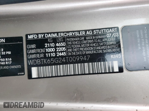 2004 Mercedes-Benz CLK 320 z VIN WDBTK65G24T009947, wystawiony jako Copart lot #85880954 z przebiegiem 64 922 mil mil oraz Tytuł czysty. Historia ofert i sprzedaży dostępna na DreamBid. Obrazek 12.