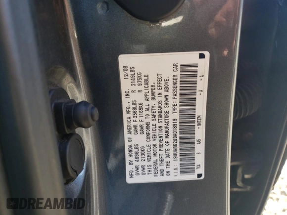 2009 Acura TL z VIN 19UUA86249A018919, wystawiony jako Copart lot #49532445 z przebiegiem 166 163 mil mil oraz Szkoda całkowita • Salvage title. Historia ofert i sprzedaży dostępna na DreamBid. Obrazek 14.