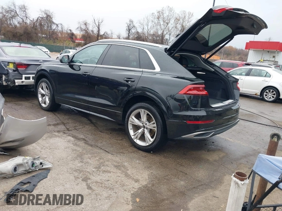 2023 Audi Q8 Premium with VIN WA1AVBF19PD019841, listed as a IAAI auction lot 40827495 with 29,033 mi miles and . Bid and sale history available at DreamBid. Image 3.