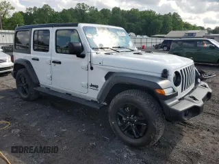2021 Jeep Wrangler Unlimited Sport S with VIN 1C4HJXDG3MW583165, listed as a Copart auction lot 57218275 with 74,353 mi miles and Salvage title. Bid and sale history available at DreamBid. Image 4.