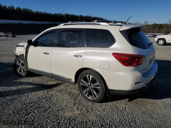 2017 Nissan Pathfinder S with VIN 5N1DR2MM6HC614704, listed as a Copart auction lot 46460315 with 201630 miles and Salvage Title. Bid and sale history available at carsss.com. Image 2.
