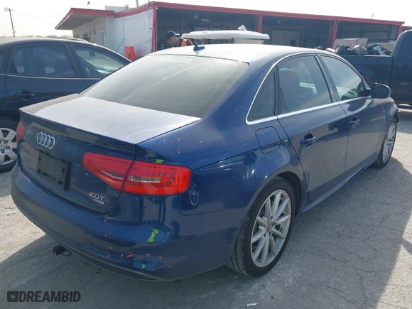 2014 Audi A4 Premium Plus with VIN WAUFFAFLXEN036625, listed as a IAAI auction lot 41876874 with 150,374 mi miles. Bid and sale history available at carsss.com. Image 4.