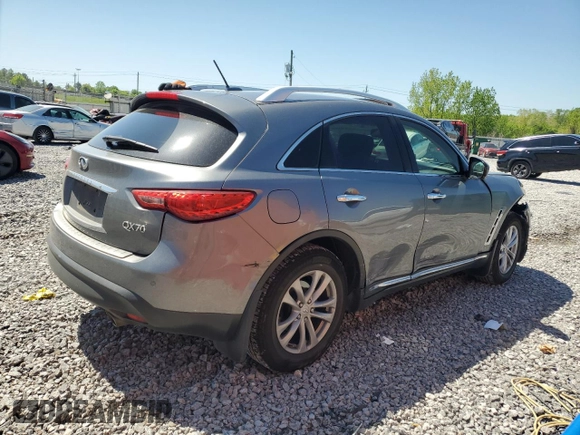 2014 Infiniti QX70 with VIN JN8CS1MU1EM451534, listed as a Copart auction lot 52677335 with 118,862 mi miles and Salvage Title. Bid and sale history available at DreamBid. Image 3.