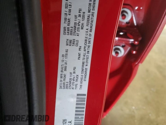 2024 Ram 1500 Big Horn z VIN 1C6SRFFT9RN211126, wystawiony jako Copart lot #52388145 z przebiegiem 15 020 mil mil oraz Szkoda całkowita • Salvage title. Historia ofert i sprzedaży dostępna na DreamBid. Obrazek 13.