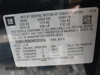 2017 Chevrolet Equinox LT with VIN 2GNFLFEK5H6269264, listed as a IAAI auction lot 42149604 with 107,601 mi miles and . Bid and sale history available at DreamBid. Image 9.