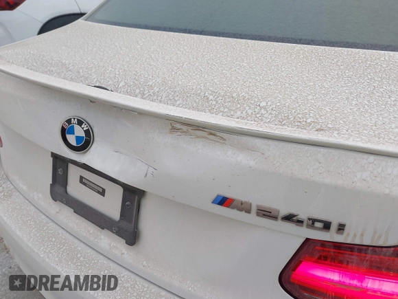 2018 BMW 2 Series M240i with VIN WBA2J5C55JVB27826, listed as a IAAI auction lot 40183646 with 46,436 mi miles. Bid and sale history available at carsss.com. Image 21.