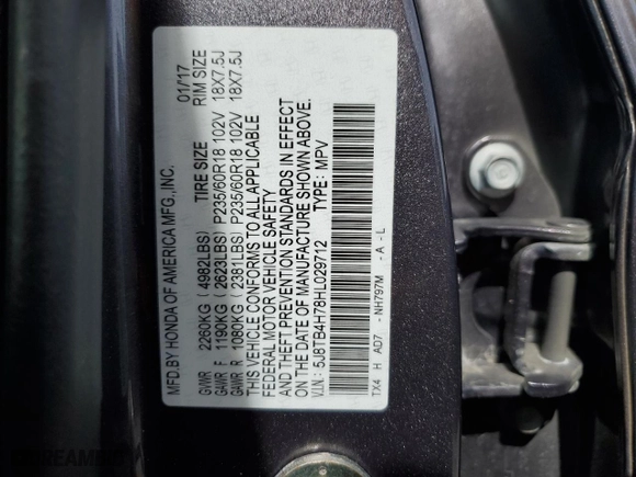 2017 Acura RDX w/Advance Pkg with VIN 5J8TB4H78HL029712, listed as a Copart auction lot 49325605 with 72,841 mi miles and Salvage Title. Bid and sale history available at carsss.com. Image 13.