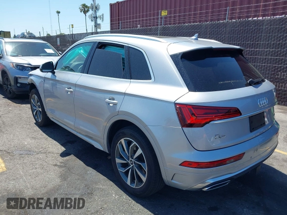 2022 Audi Q5 S line Premium Plus with VIN WA1EAAFY2N2056520, listed as a IAAI auction lot 42531917 with Not provided miles and . Bid and sale history available at DreamBid. Image 3.