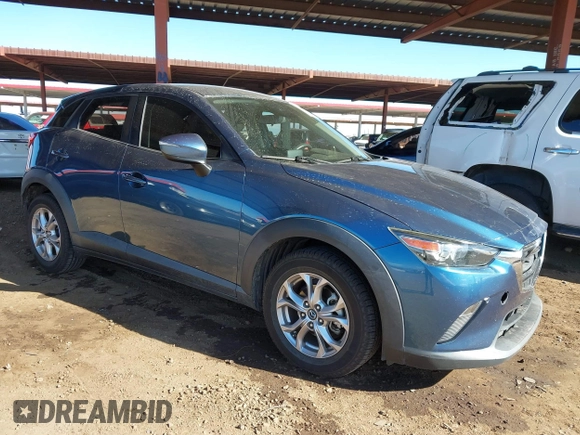 2019 Mazda CX-3 Sport with VIN JM1DKDB7XK1419841, listed as a IAAI auction lot 41699781 with 46,716 mi miles. Bid and sale history available at carsss.com. Image 1.