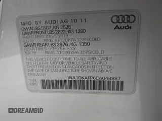 2012 Audi Q5 Premium Plus с VIN WA1DKAFP6CA048987, выставлен на аукционе IAAI как лот 41779203 с пробегом 108 485 миль миль и . История ставок и продаж доступна на DreamBid. Изображение 9.