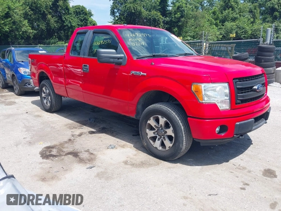 2014 Ford F-150 XL with VIN 1FTEX1EM4EFC24475, listed as a IAAI auction lot 42692573 with 166,214 mi miles and . Bid and sale history available at DreamBid. Image 1.