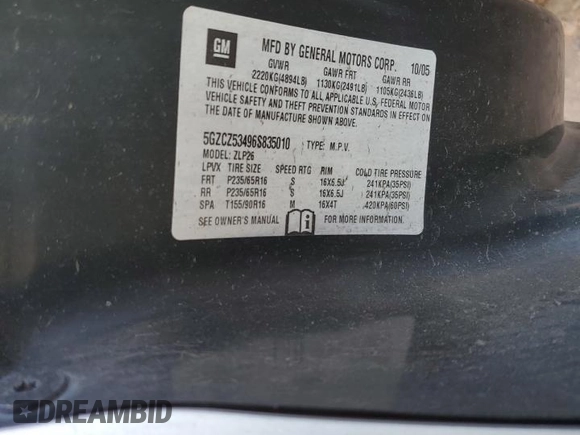 2006 Saturn VUE z VIN 5GZCZ53496S835010, wystawiony jako Copart lot #57467345 z przebiegiem 127 636 mil mil oraz Szkody całkowita. Historia ofert i sprzedaży dostępna na DreamBid. Obrazek 13.