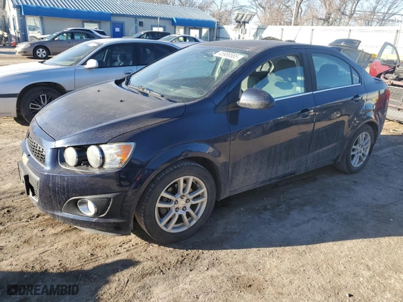 2015 Chevrolet Sonic LT with VIN 1G1JC5SH9F4143728, listed as a Copart auction lot 45989585 with 173,722 mi miles and Salvage Title. Bid and sale history available at carsss.com. Image 1.