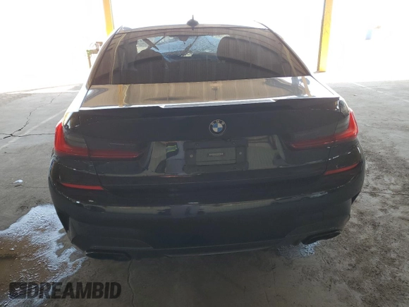 2021 BMW 3 Series M340i xDrive with VIN 3MW5U9J09M8C01983, listed as a Copart auction lot 50591655 with 0 mi miles and Salvage Title. Bid and sale history available at carsss.com. Image 6.