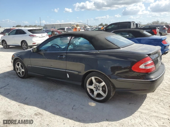 2005 Mercedes-Benz CLK-Class 5.0L with VIN WDBTK75G65T049195, listed as a Copart auction lot 75549294 with 0 mi miles and Salvage Title. Bid and sale history available at carsss.com. Image 2.