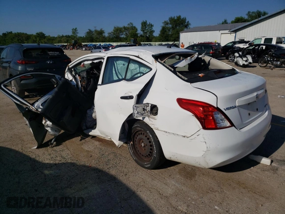 2012 Nissan Versa SV with VIN 3N1CN7AP6CL821648, listed as a Copart auction lot 63404034 with 0 mi miles and Salvage Title. Bid and sale history available at carsss.com. Image 2.