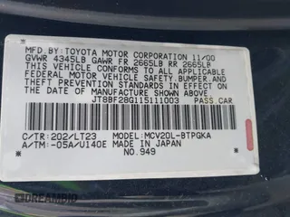 2001 Lexus ES 300 with VIN JT8BF28G115111003, listed as a IAAI auction lot 41812165 with 173,431 mi miles. Bid and sale history available at carsss.com. Image 9.