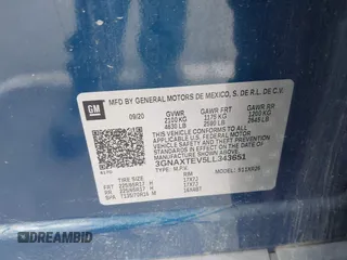 2020 Chevrolet Equinox LT с VIN 3GNAXTEV5LL343651, выставлен на аукционе IAAI как лот 42741933 с пробегом 14 097 миль миль и . История ставок и продаж доступна на DreamBid. Изображение 9.