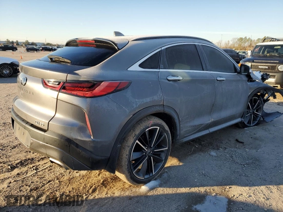 2023 Infiniti QX55 Luxe z VIN 3PCAJ5JR2PF112046, wystawiony jako Copart lot #41748665 z przebiegiem 26 500 mil mil oraz Szkoda całkowita • Salvage title. Historia ofert i sprzedaży dostępna na DreamBid. Obrazek 3.