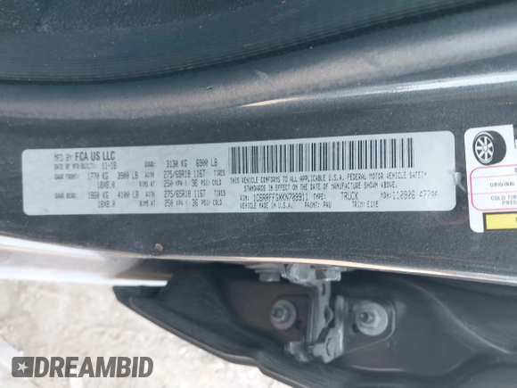 2019 Ram 1500 Big Horn z VIN 1C6RRFFGXKN709911, wystawiony jako IAAI lot #40337177 z przebiegiem 124 338 mil mil oraz . Historia ofert i sprzedaży dostępna na DreamBid. Obrazek 9.