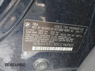 2012 BMW 7 Series 750Li with VIN WBAKB8C50CC963425, listed as a IAAI auction lot 42543576 with 132,054 mi miles and . Bid and sale history available at DreamBid. Image 9.