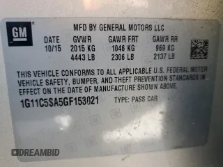2016 Chevrolet Malibu Limited LT with VIN 1G11C5SA5GF153021, listed as a Copart auction lot 50203715 with 147,723 mi miles and Salvage Title. Bid and sale history available at carsss.com. Image 12.
