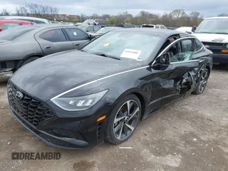 2021 Hyundai Sonata SEL Plus with VIN 5NPEJ4J21MH111126, listed as a IAAI auction lot 41833686 with 35,479 mi miles and . Bid and sale history available at DreamBid. Image 2.