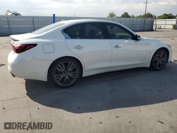 2020 Infiniti Q50 Luxe with VIN JN1EV7ARXLM254294, listed as a Copart auction lot 61596615 with 54,096 mi miles and Salvage title. Bid and sale history available at DreamBid. Image 3.