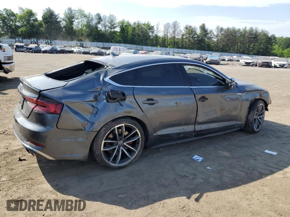 2018 Audi S5 Sportback Prestige z VIN WAUC4CF54JA097251, wystawiony jako Copart lot #56038824 z przebiegiem Nie podano mil oraz Szkoda całkowita • Salvage title. Historia ofert i sprzedaży dostępna na DreamBid. Obrazek 3.