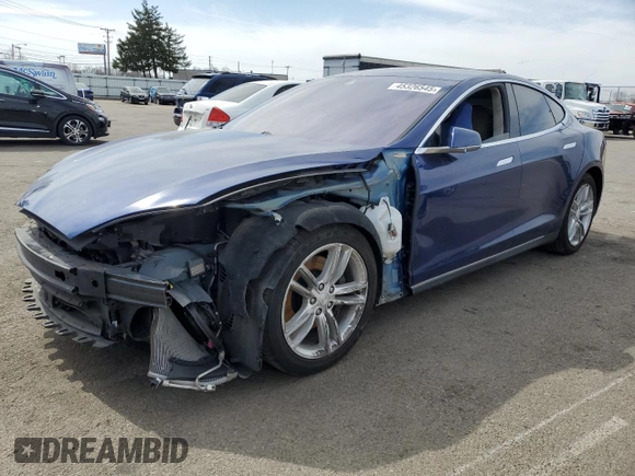 2015 Tesla Model S 85D with VIN 5YJSA1E27FF108017, listed as a Copart auction lot 45326545 with 119,065 mi miles and Salvage Title. Bid and sale history available at carsss.com. Image 1.