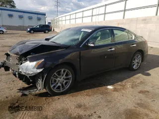 2010 Nissan Maxima SV with VIN 1N4AA5APXAC874940, listed as a Copart auction lot 60931535 with 44,496 mi miles and Salvage title. Bid and sale history available at DreamBid. Image 1.