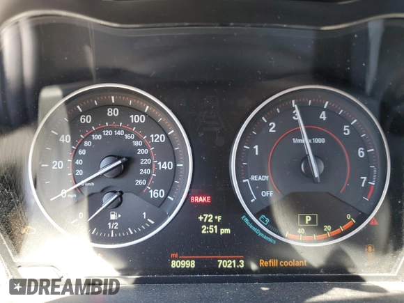 2015 BMW 2 Series M235i with VIN WBA1M1C55FV393315, listed as a Copart auction lot 58587055 with 80,998 mi miles and Salvage title. Bid and sale history available at DreamBid. Image 9.