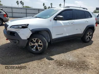 2014 Jeep Cherokee Trailhawk with VIN 1C4PJMBS9EW140344, listed as a Copart auction lot 50579005 with 117,326 mi miles and Salvage Title. Bid and sale history available at carsss.com. Image 1.