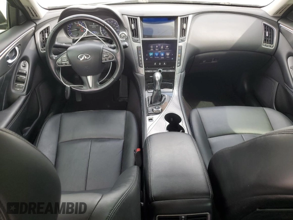 2017 Infiniti Q50 3.0t Signature Edition with VIN JN1EV7AR9HM837981, listed as a Copart auction lot 52042305 with 92,376 mi miles and Salvage Title. Bid and sale history available at carsss.com. Image 8.