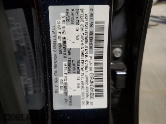 2024 Mazda 3 S with VIN 3MZBPAAM7RM416873, listed as a Copart auction lot 78707464 with 9,443 mi miles and Salvage Title. Bid and sale history available at DreamBid. Image 12.