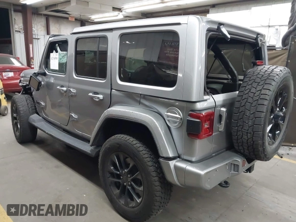 2021 Jeep Wrangler Unlimited Sahara with VIN 1C4HJXEN1MW529568, listed as a IAAI auction lot 42336590 with 39,931 mi miles and . Bid and sale history available at DreamBid. Image 3.