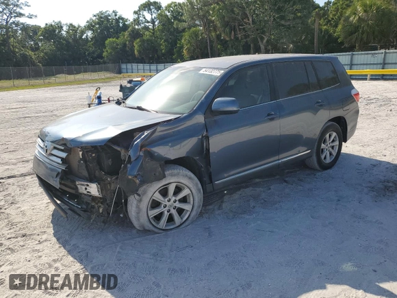 2013 Toyota Highlander with VIN 5TDZA3EH5DS039934, listed as a Copart auction lot 54132775 with 62,541 mi miles and Non Repairable. Bid and sale history available at DreamBid. Image 1.