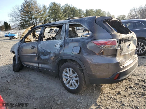 2016 Toyota Highlander LE with VIN 5TDZARFH3GS022202, listed as a Copart auction lot 47043585 with 0 mi miles and Salvage Title. Bid and sale history available at carsss.com. Image 2.