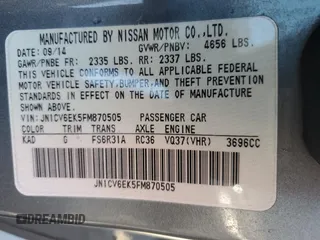 2015 Infiniti Q60 S Limited z VIN JN1CV6EK5FM870505, wystawiony jako Copart lot #70579174 z przebiegiem 108 629 mil mil oraz Szkoda całkowita • Salvage title. Historia ofert i sprzedaży dostępna na DreamBid. Obrazek 13.