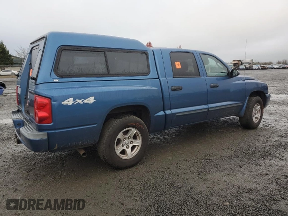 2005 Dodge Dakota Laramie with VIN 1D7HW58N35S225612, listed as a Copart auction lot 83990174 with Not Provided miles and Salvage Title. Bid and sale history available at DreamBid. Image 3.
