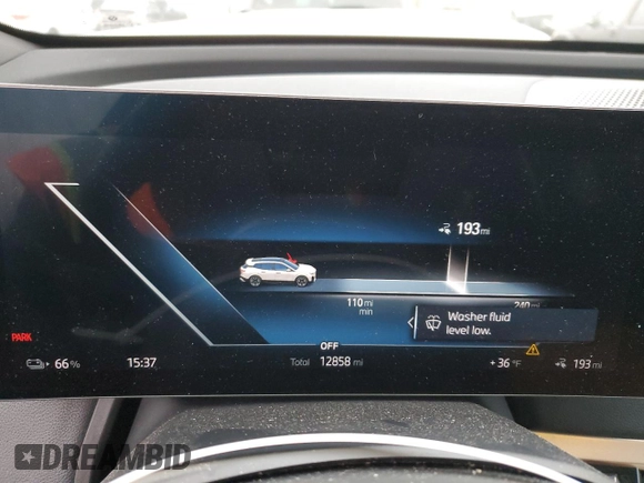 2023 BMW iX xDrive50 with VIN WB523CF04PCL67044, listed as a Copart auction lot 82805014 with 12,858 mi miles and Salvage Title. Bid and sale history available at carsss.com. Image 9.