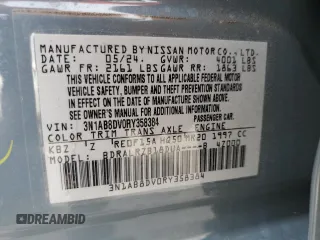 2024 Nissan Sentra SR with VIN 3N1AB8DV0RY358384, listed as a Copart auction lot 55719145 with 3,132 mi miles and Salvage title. Bid and sale history available at DreamBid. Image 12.
