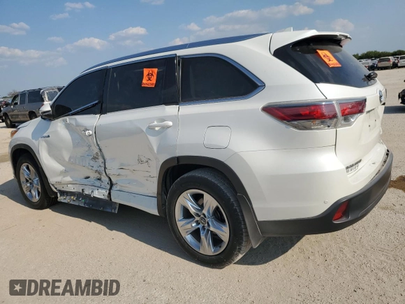 2016 Toyota Highlander Hybrid Limited with VIN 5TDDCRFH2GS017092, listed as a Copart auction lot 66069124 with 93,378 mi miles and Salvage Title. Bid and sale history available at carsss.com. Image 2.