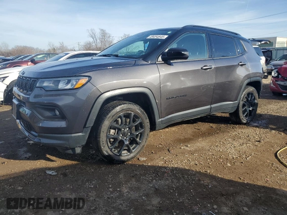 2023 Jeep Compass Latitude with VIN 3C4NJDBNXPT559958, listed as a Copart auction lot 49454845 with 9,887 mi miles and Salvage Title. Bid and sale history available at DreamBid. Image 1.